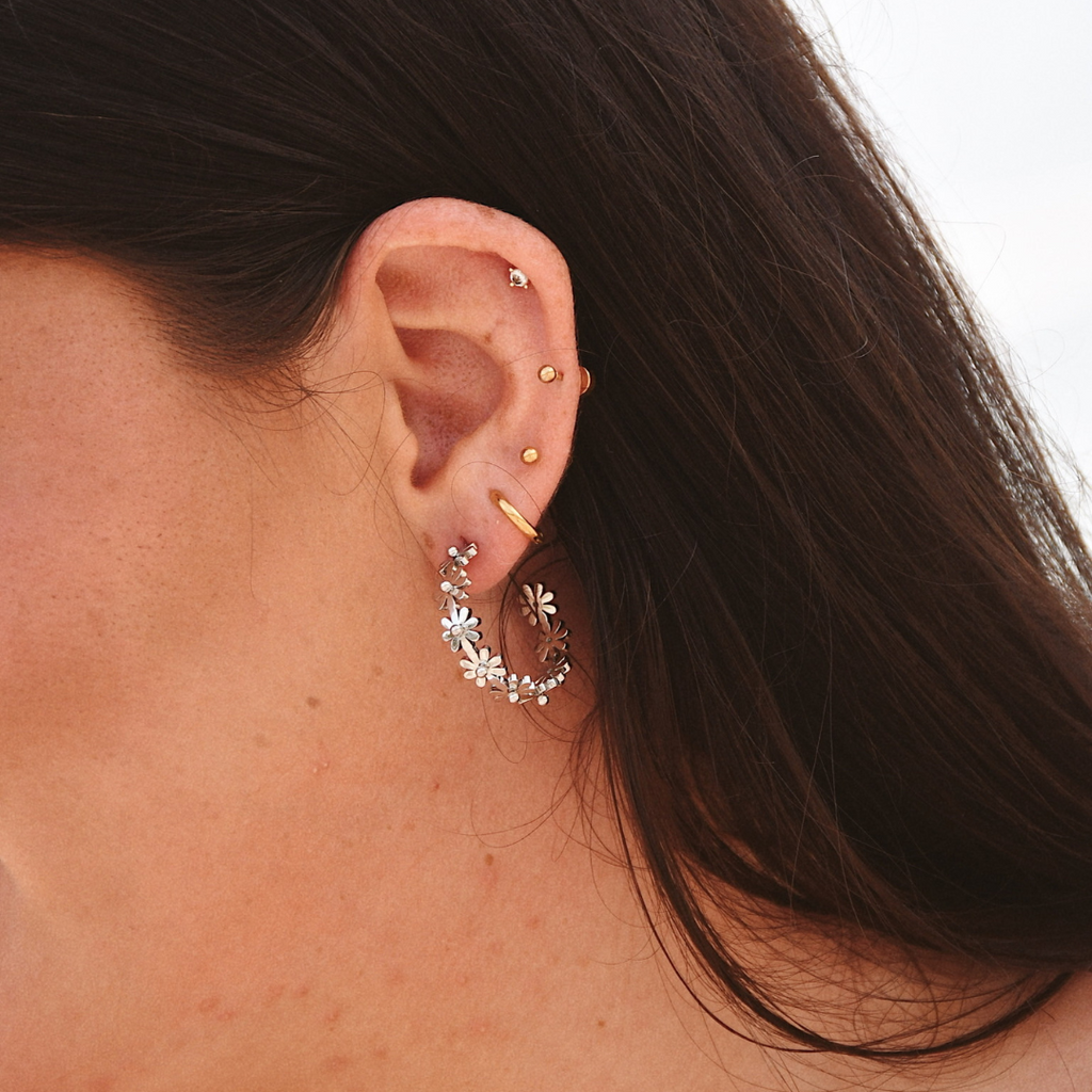 Silver Garden Party Hoops