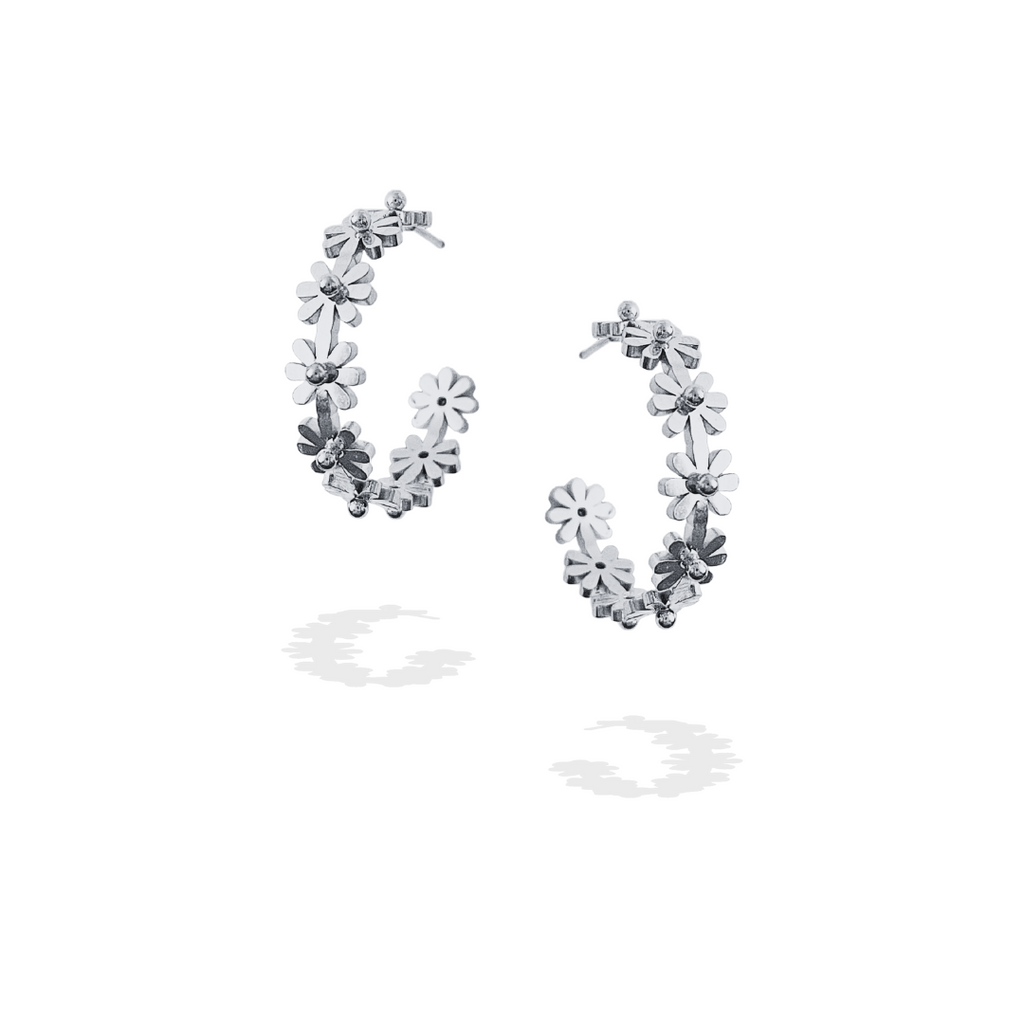 Silver Garden Party Hoops