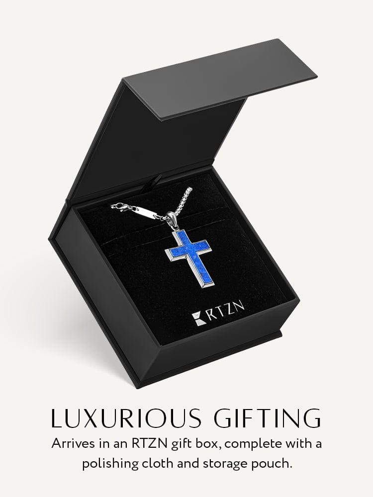 Lapis Lazuli Cross Pendant Necklace