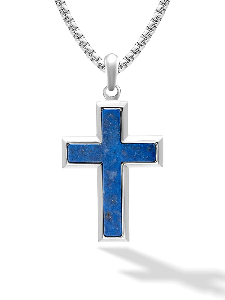 Lapis Lazuli Cross Pendant Necklace
