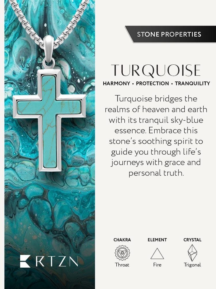 Turquoise Cross Pendant Necklace