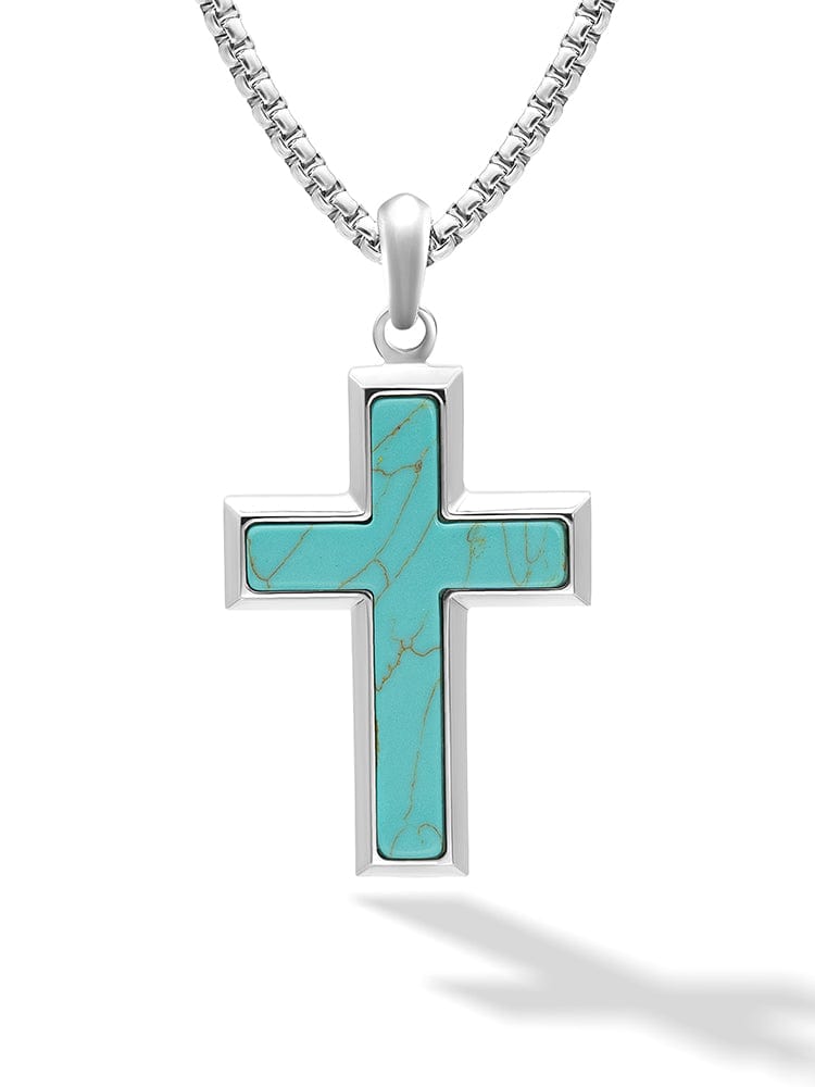 Turquoise Cross Pendant Necklace